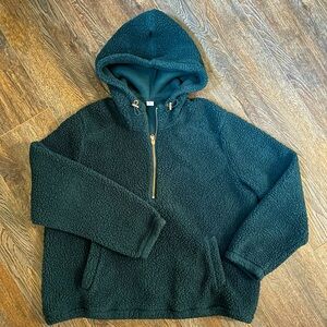Old Navy green sherpa 1/2 zip hoodie